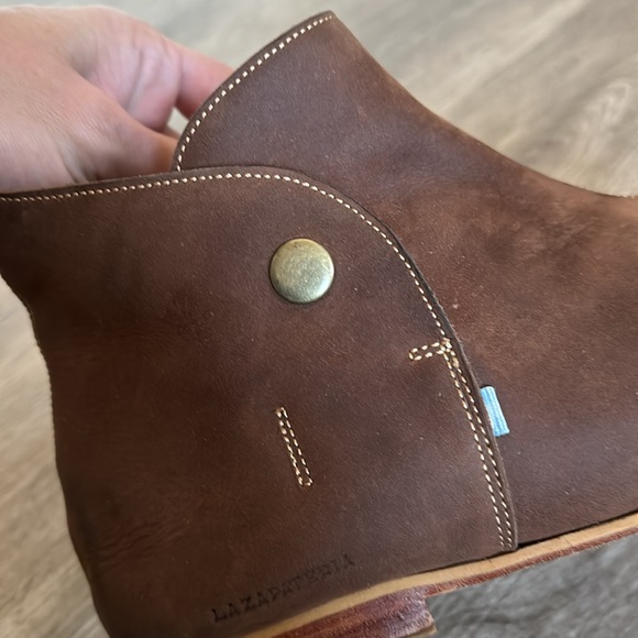 LA Zapateria Handmade Brown Snap Button Leather Booties - Picture 5 of 13